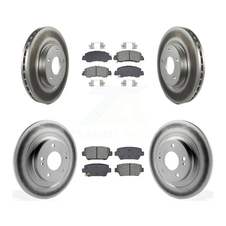 Front Rear Coated Disc Brake Rotor And Semi-Metallic Pad Kit For Mitsubishi Eclipse Cross KGS-102554