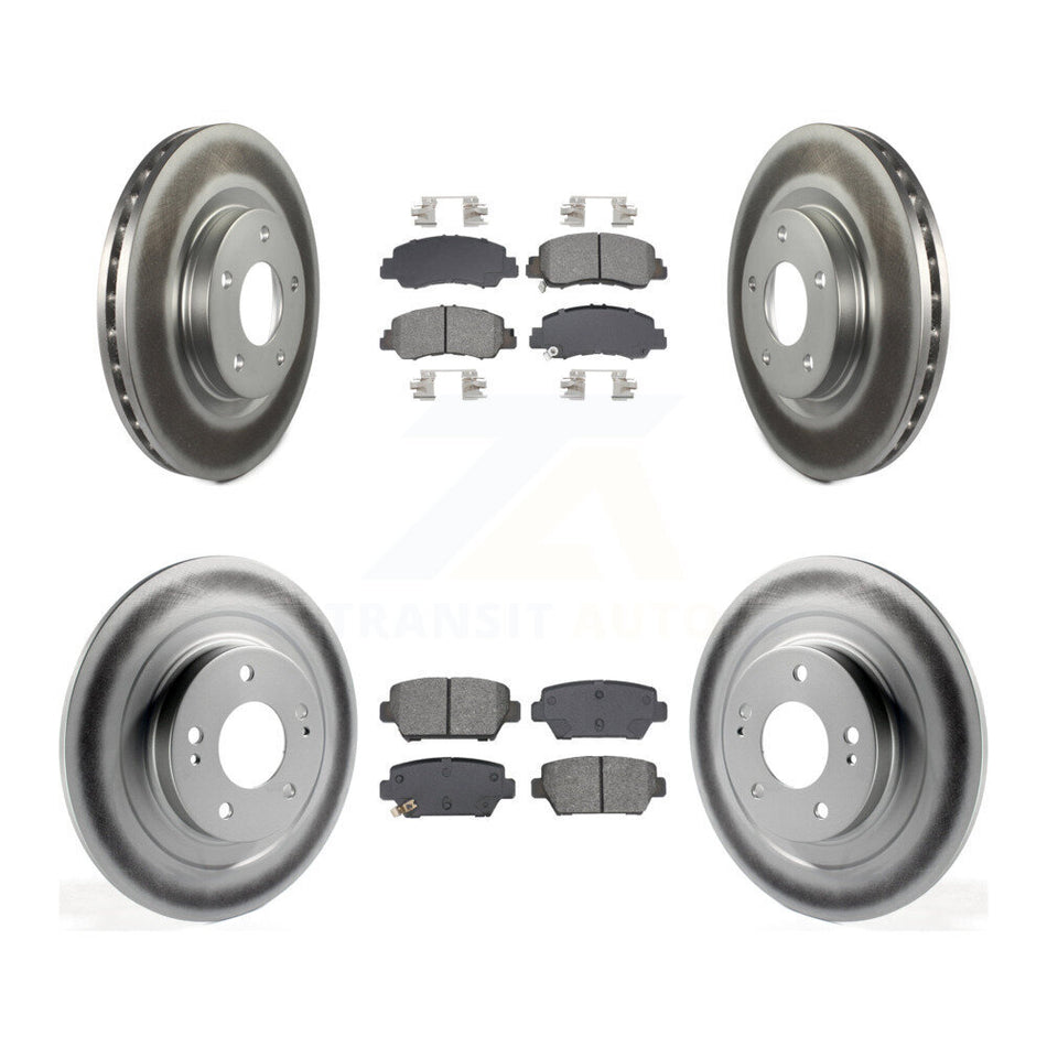 Front Rear Coated Disc Brake Rotor And Semi-Metallic Pad Kit For Mitsubishi Eclipse Cross KGS-102554