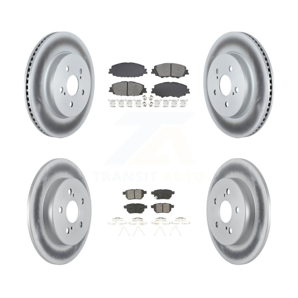Front Rear Coated Disc Brake Rotor And Semi-Metallic Pad Kit For 2019 Toyota Corolla 2.0L KGS-102556