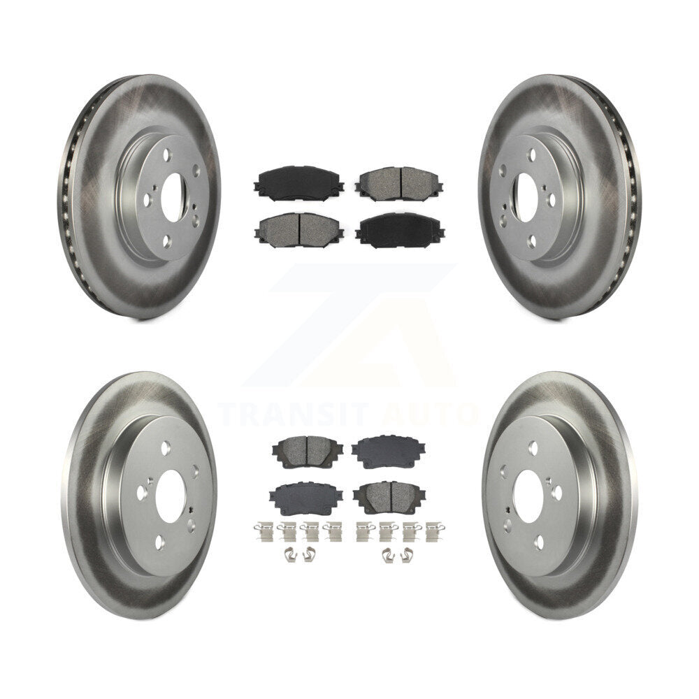 Front Rear Coated Disc Brake Rotor And Semi-Metallic Pad Kit For 2019 Toyota Corolla 1.8L KGS-102557