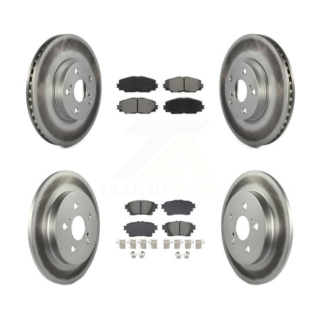 Front Rear Coated Disc Brake Rotor And Semi-Metallic Pad Kit For 2019 Toyota Corolla 1.8L KGS-102557