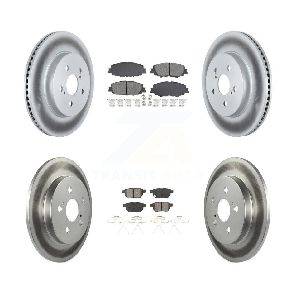 Front Rear Coated Disc Brake Rotor & Semi-Metallic Pad Kit For Toyota Corolla Prius Prime KGS-102558