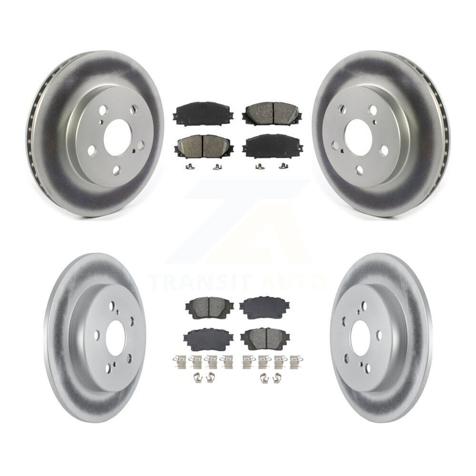 Front Rear Coated Disc Brake Rotors And Semi-Metallic Pads Kit For Toyota Corolla KGS-102559
