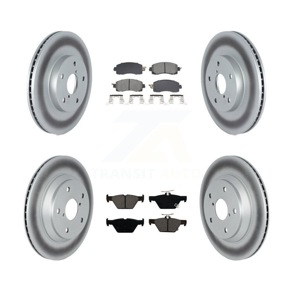 Front Rear Coated Disc Brake Rotors And Semi-Metallic Pads Kit For Subaru Forester KGS-102565