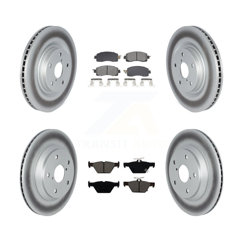 Front Rear Coated Disc Brake Rotors & Semi-Metallic Pad Kit For Subaru Forester Crosstrek KGS-102566