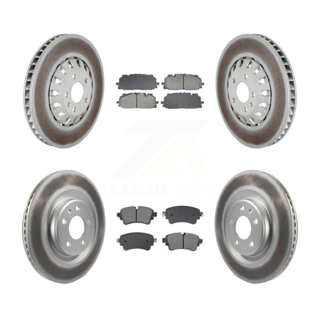 Front Rear Coated Disc Brake Rotor Semi-Metallic Pad Kit For Audi A6 Quattro A7 Sportback KGS-102569