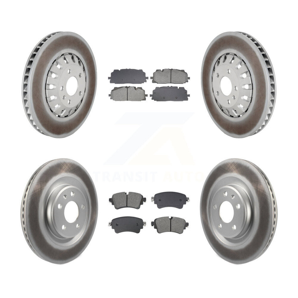 Front Rear Coated Disc Brake Rotor Semi-Metallic Pad Kit For Audi A6 Quattro A7 Sportback KGS-102569