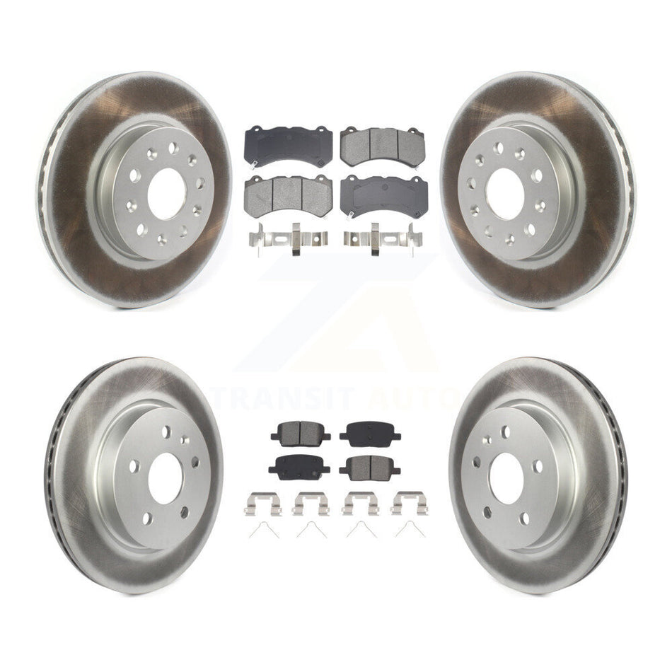 Front Rear Coated Disc Brake Rotors And Semi-Metallic Pads Kit For Chevrolet Camaro LT LS KGS-102573