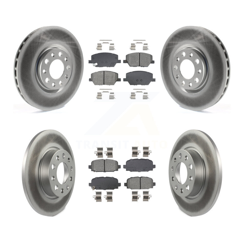 Front Rear Coated Disc Brake Rotors And Semi-Metallic Pads Kit For Jeep Compass KGS-102575