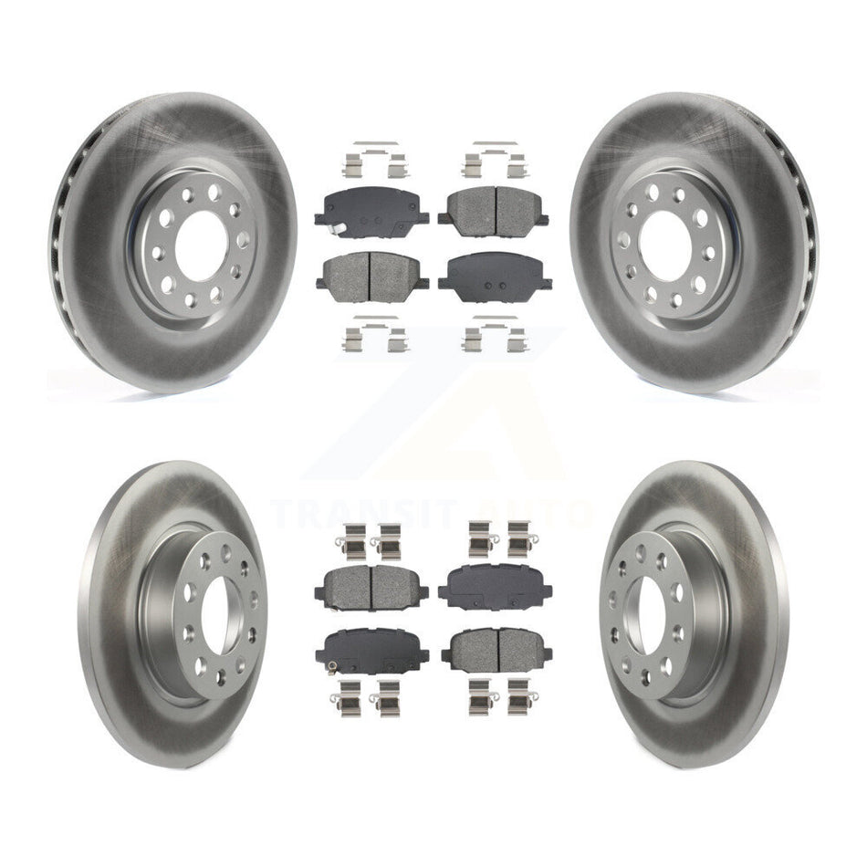 Front Rear Coated Disc Brake Rotors And Semi-Metallic Pads Kit For Jeep Compass KGS-102575