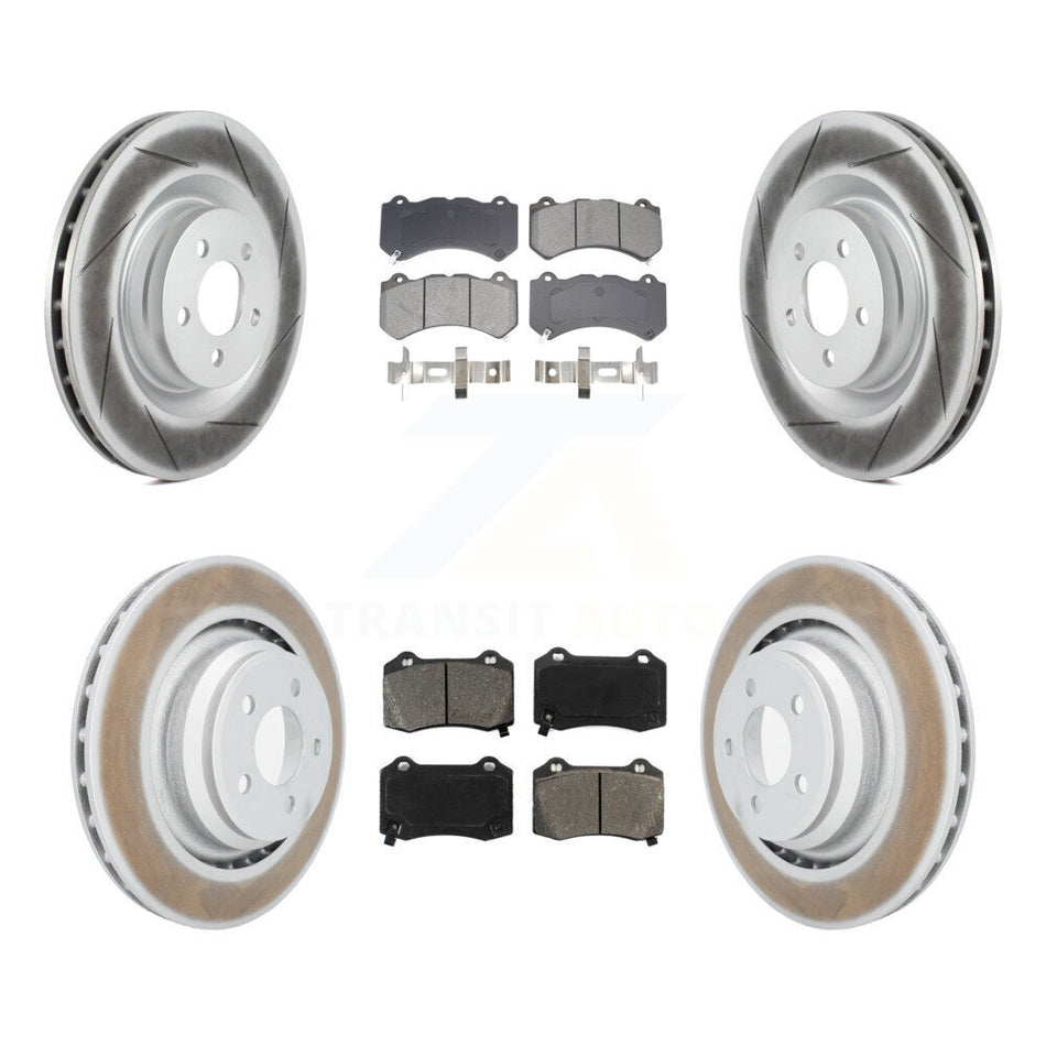 Front Rear Coated Disc Brake Rotor And Semi-Metallic Pad Kit For Dodge Challenger Charger KGS-102579