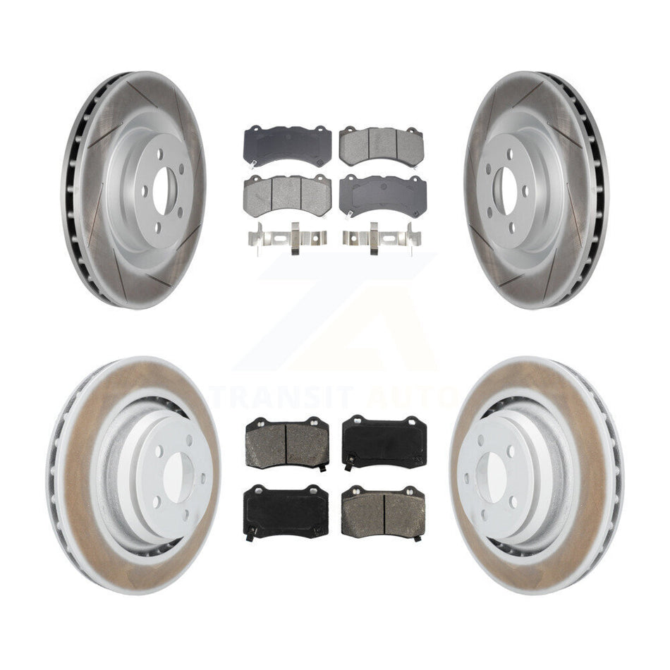 Front Rear Coated Disc Brake Rotor And Semi-Metallic Pad Kit For Dodge Challenger Charger KGS-102580