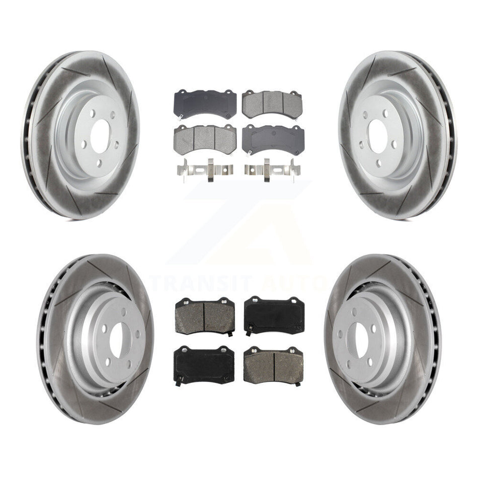 Front Rear Coated Disc Brake Rotor And Semi-Metallic Pad Kit For Dodge Challenger Charger KGS-102581