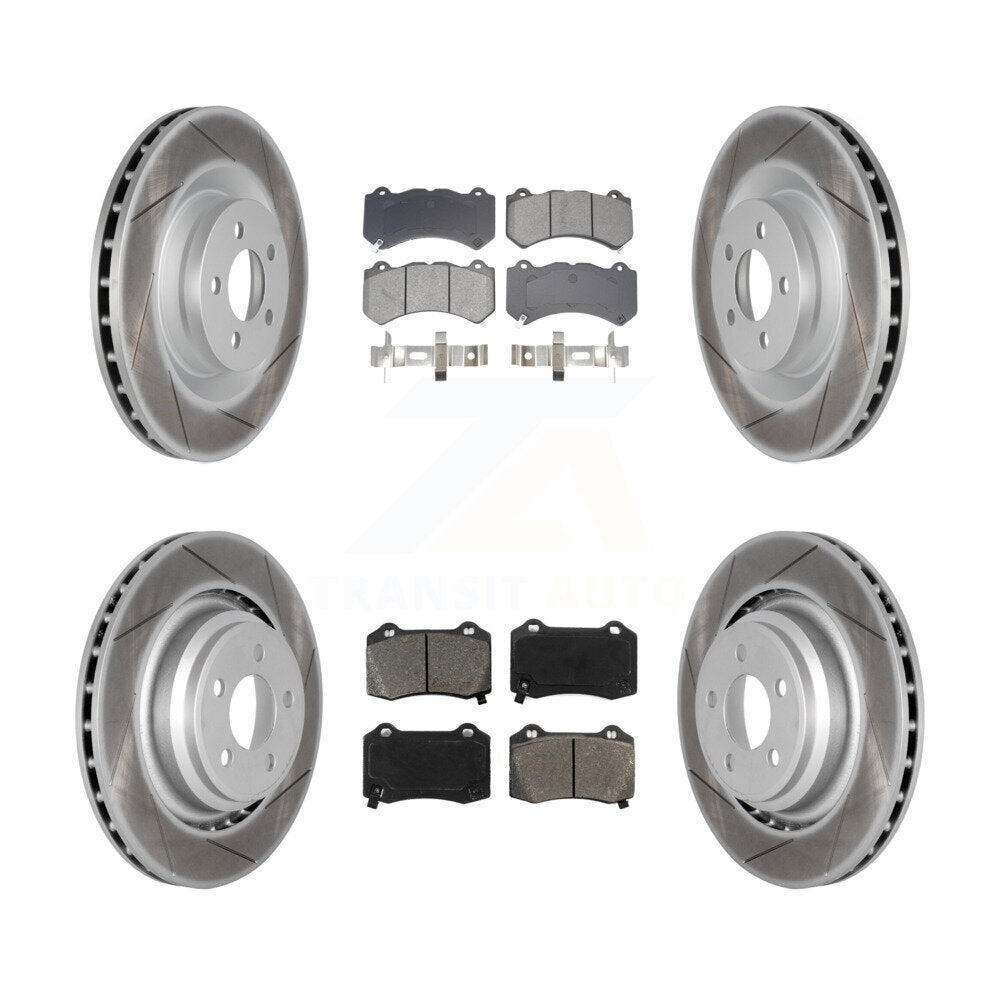 Front Rear Coated Disc Brake Rotor And Semi-Metallic Pad Kit For Dodge Challenger Charger KGS-102582