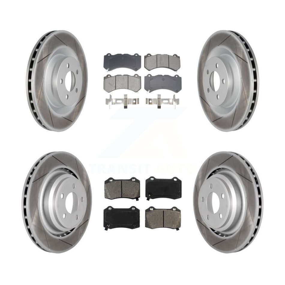 Front Rear Coated Disc Brake Rotor And Semi-Metallic Pad Kit For Dodge Challenger Charger KGS-102582