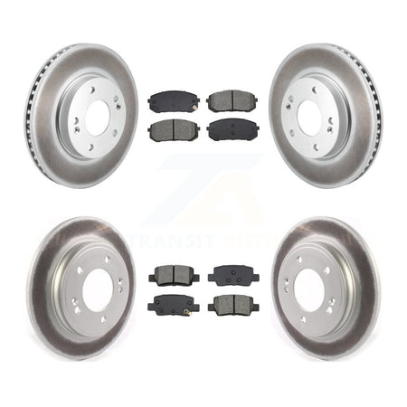 Front Rear Coated Disc Brake Rotors And Semi-Metallic Pads Kit For Hyundai Elantra KGS-102588