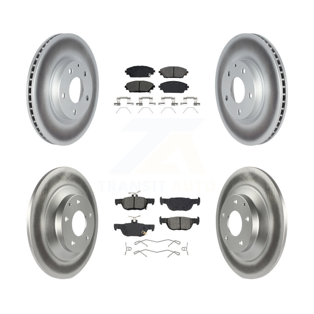 Front Rear Coated Disc Brake Rotors And Semi-Metallic Pads Kit For Mazda CX-30 KGS-102590