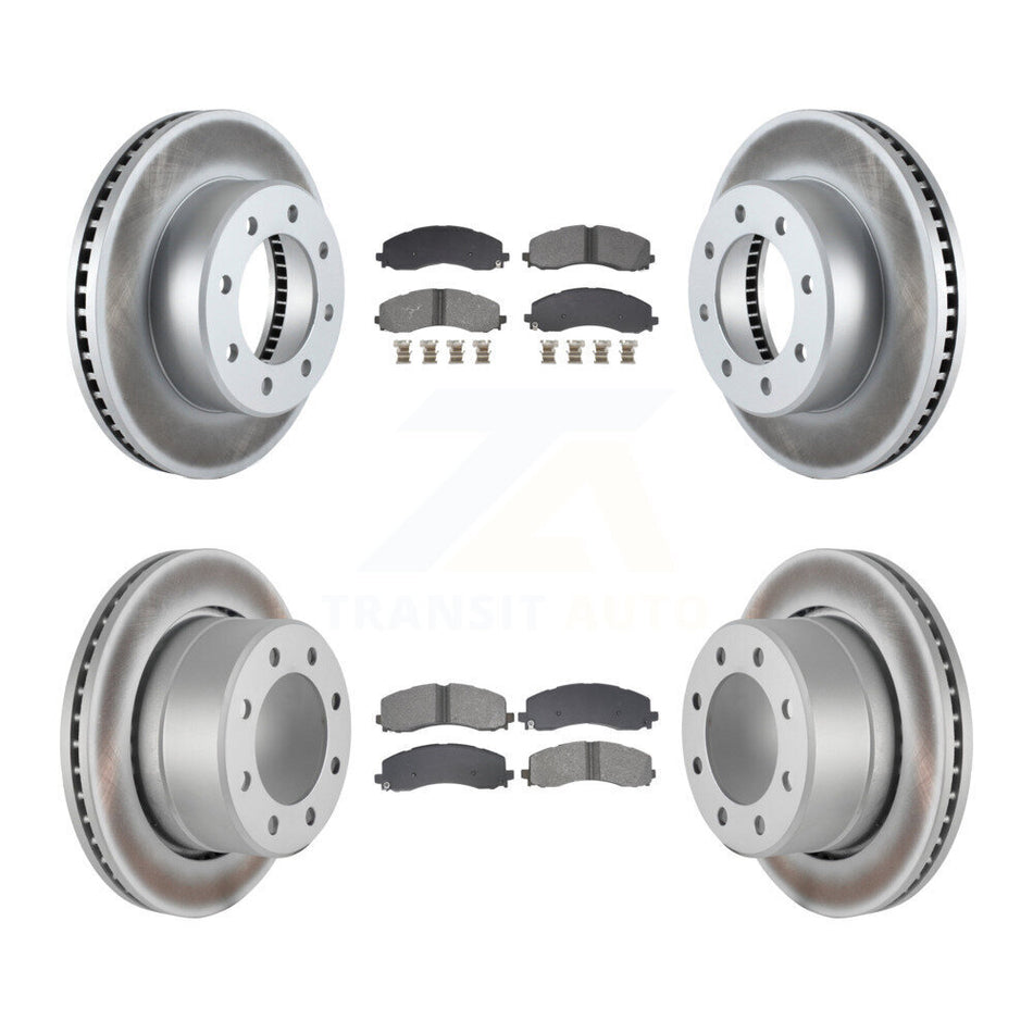 Front Rear Coated Disc Brake Rotors And Semi-Metallic Pads Kit For Ram 2500 3500 KGS-102591