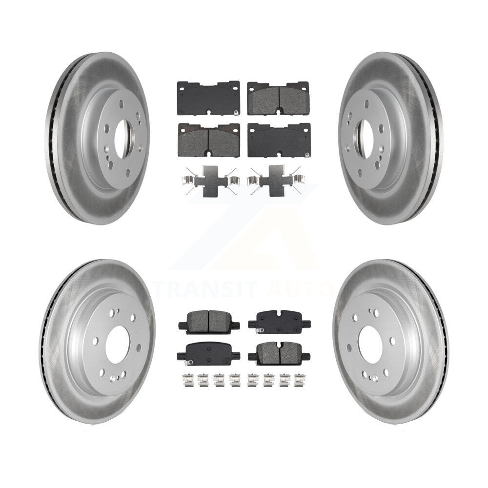 Front Rear Coat Brake Rotor Semi-Metallic Pad Kit For GMC Chevrolet Silverado 1500 Sierra KGS-102597