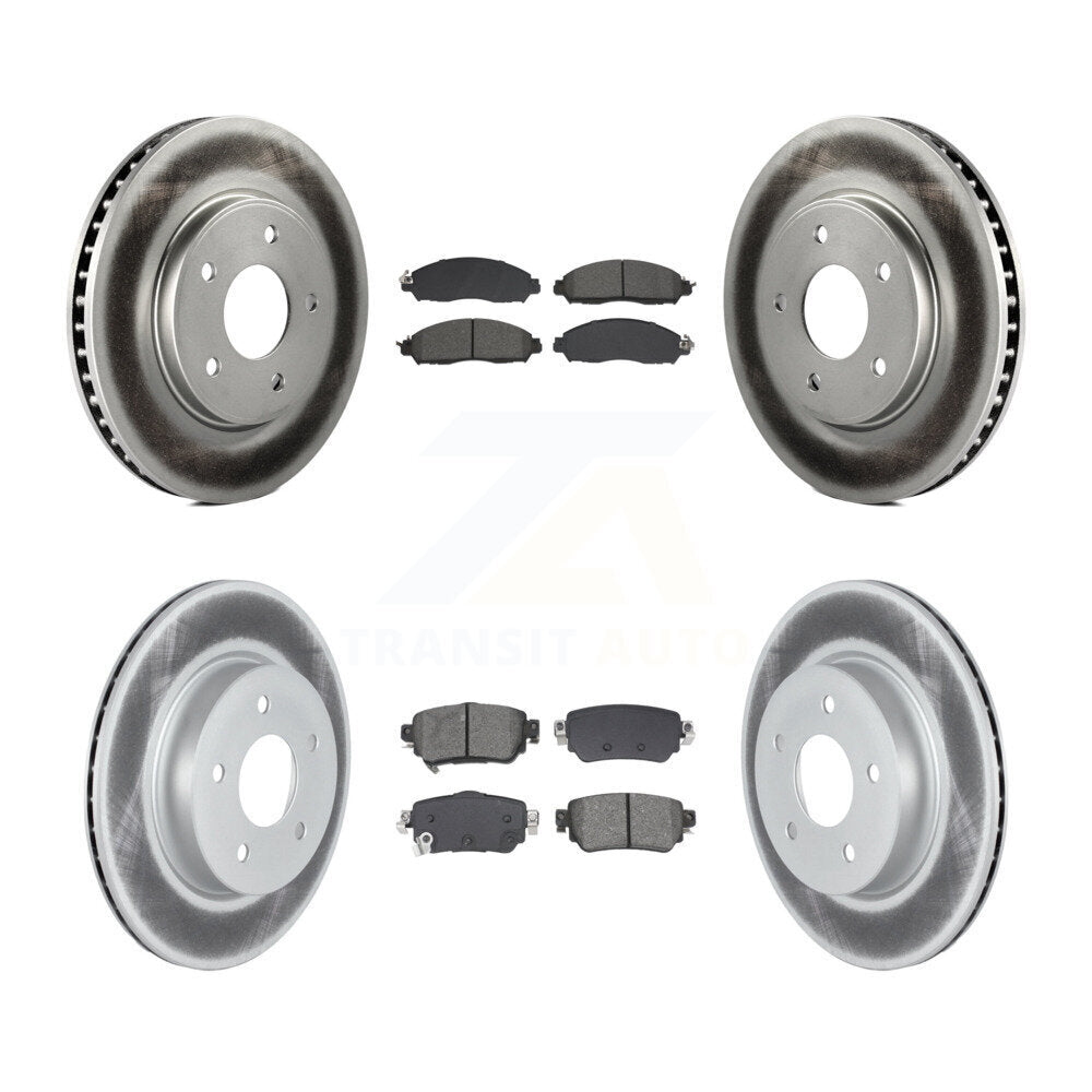 Front Rear Coated Disc Brake Rotors And Semi-Metallic Pads Kit For Nissan LEAF KGS-102598
