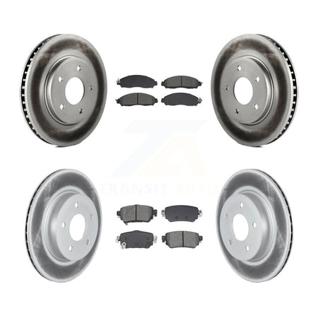 Front Rear Coated Disc Brake Rotors And Semi-Metallic Pads Kit For Nissan LEAF KGS-102598