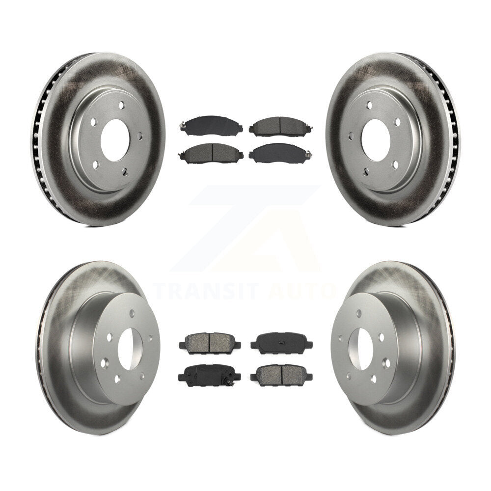 Front Rear Coated Disc Brake Rotors And Semi-Metallic Pads Kit For Nissan LEAF KGS-102600