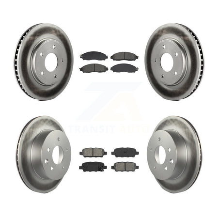 Front Rear Coated Disc Brake Rotors And Semi-Metallic Pads Kit For Nissan LEAF KGS-102600