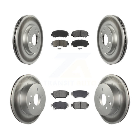Front Rear Coated Disc Brake Rotors & Semi-Metallic Pad Kit For 2019 Nissan Rogue Sport S KGS-102604