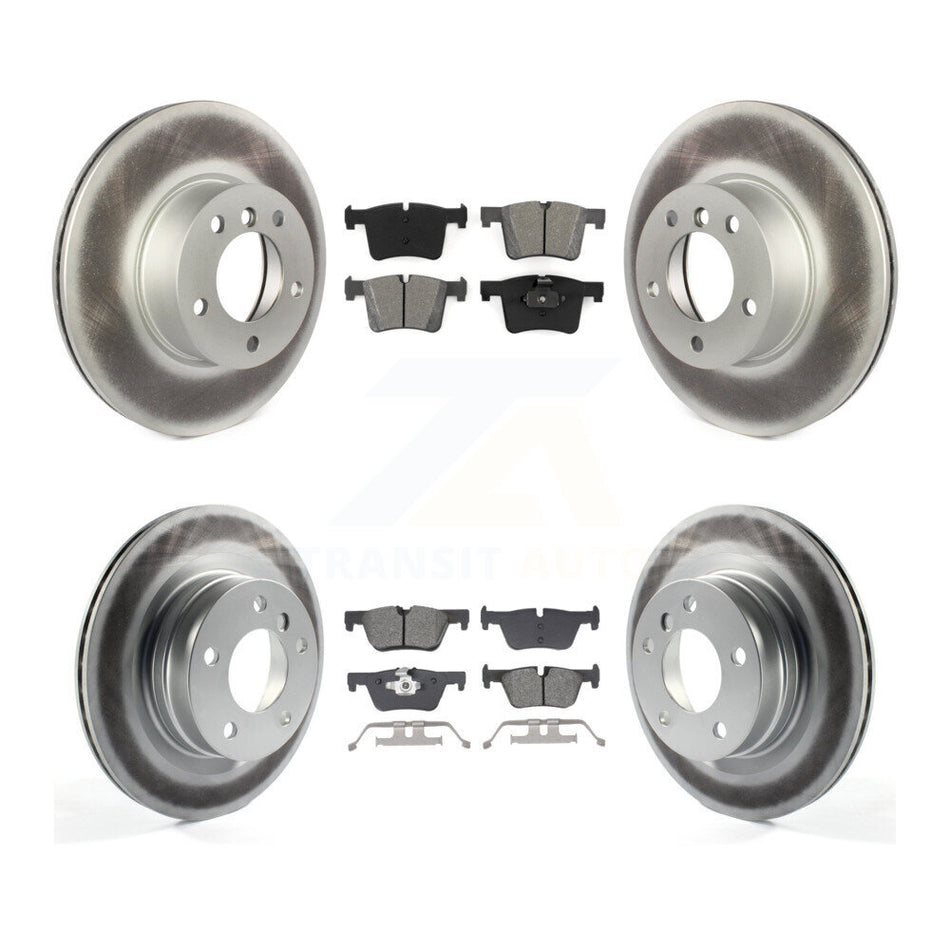 Front Rear Coated Disc Brake Rotors And Semi-Metallic Pads Kit For BMW 320i 328d KGS-102609