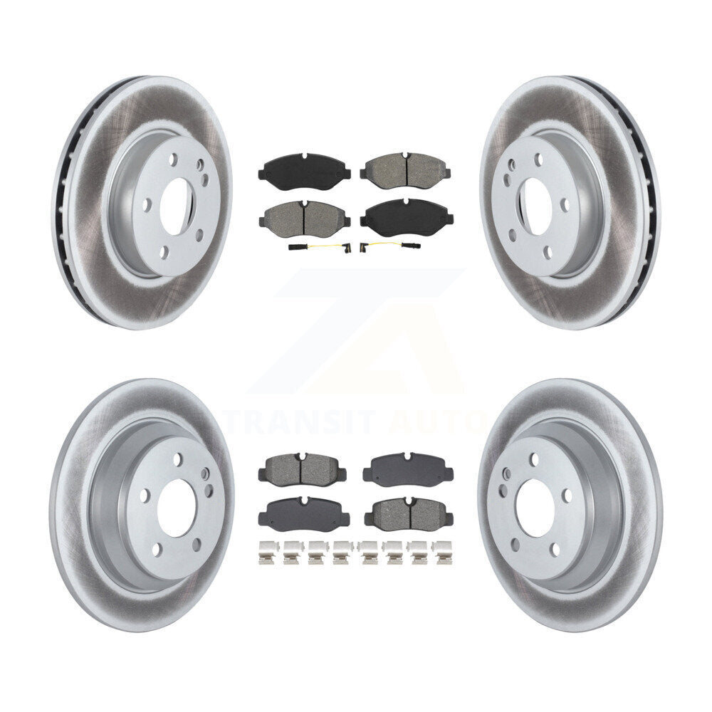 Front Rear Coated Disc Brake Rotors And Semi-Metallic Pads Kit For Mercedes-Benz Metris KGS-102620