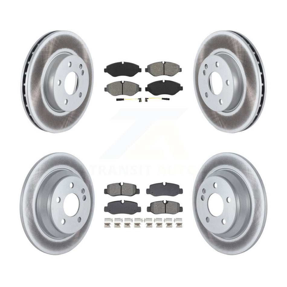 Front Rear Coated Disc Brake Rotors And Semi-Metallic Pads Kit For Mercedes-Benz Metris KGS-102620