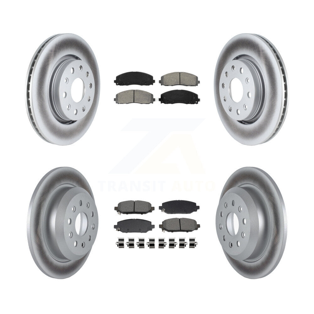 Front Rear Coated Brake Rotor & Semi-Metallic Pad Kit For 2018-2020 Jeep Wrangler Rubicon KGS-102621