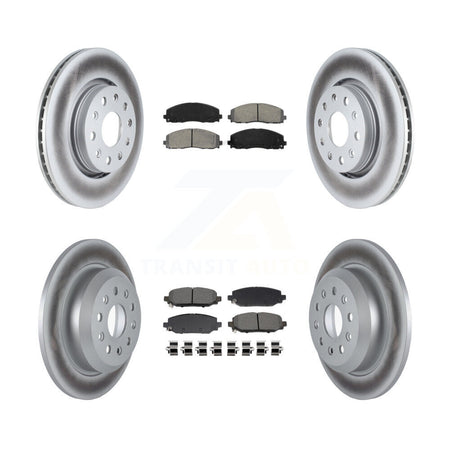 Front Rear Coated Brake Rotor & Semi-Metallic Pad Kit For 2018-2020 Jeep Wrangler Rubicon KGS-102621
