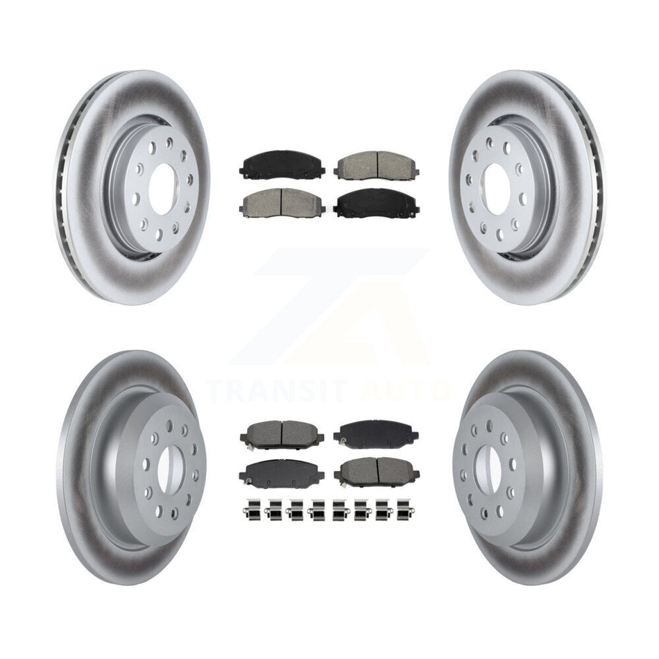 Front Rear Coated Brake Rotor & Semi-Metallic Pad Kit For 2018-2020 Jeep Wrangler Rubicon KGS-102621