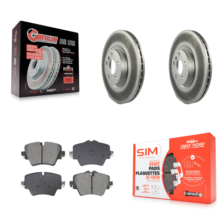 Front Coated Brake Rotors Semi-Metallic Pad Kit For BMW X1 Mini Cooper Countryman X2 228i KGS-102623