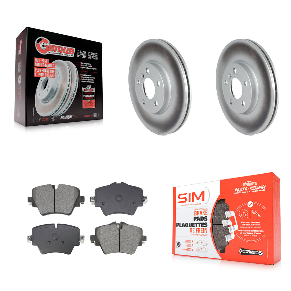 Front Coated Disc Brake Rotors & Semi-Metallic Pad Kit For Mini Cooper Countryman Clubman KGS-102624