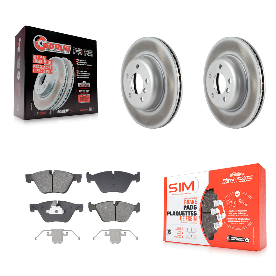 Front Coated Disc Brake Rotors And Semi-Metallic Pads Kit For BMW 528i xDrive KGS-102629
