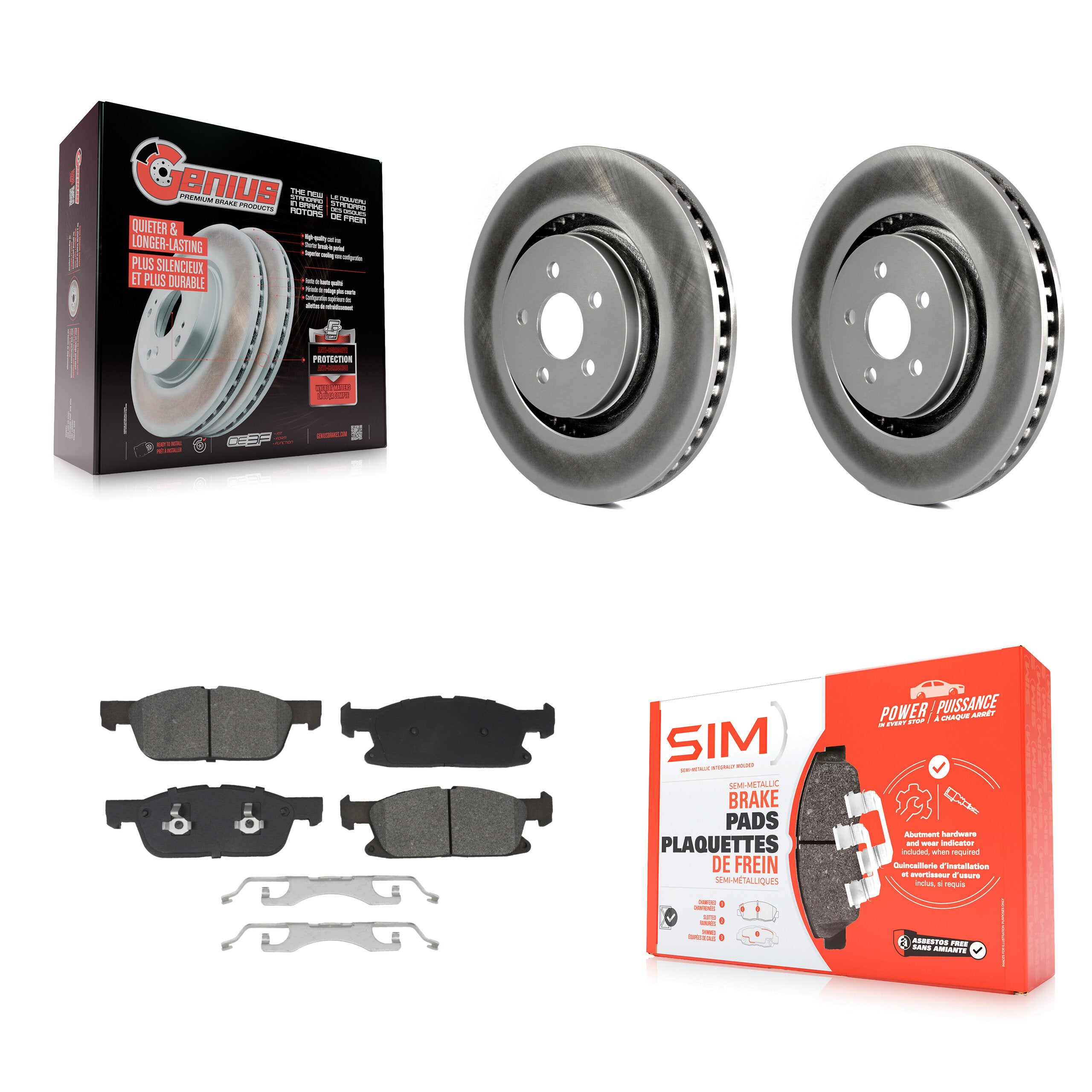 Front Coat Disc Brake Rotor Semi-Metallic Pad Kit For Ford Fusion Lincoln MKZ Continental KGS-102630