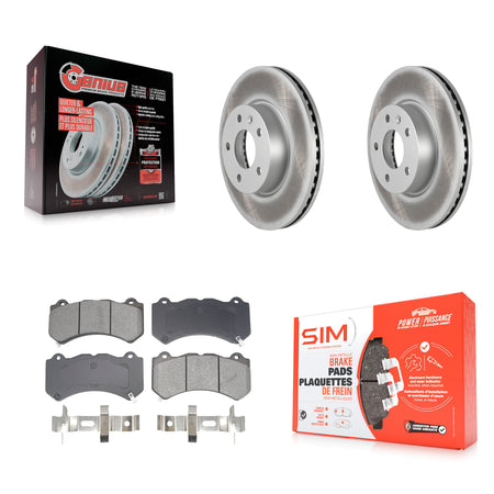 Front Coated Disc Brake Rotors And Semi-Metallic Pads Kit For 2017 Cadillac ATS V KGS-102635