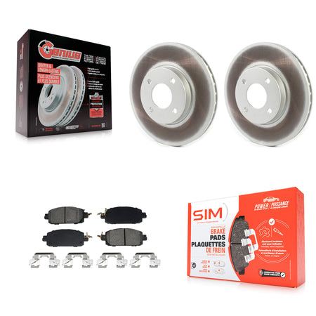 Front Coated Disc Brake Rotors And Semi-Metallic Pads Kit For 2024 Nissan Sentra S SV SR KGS-102643