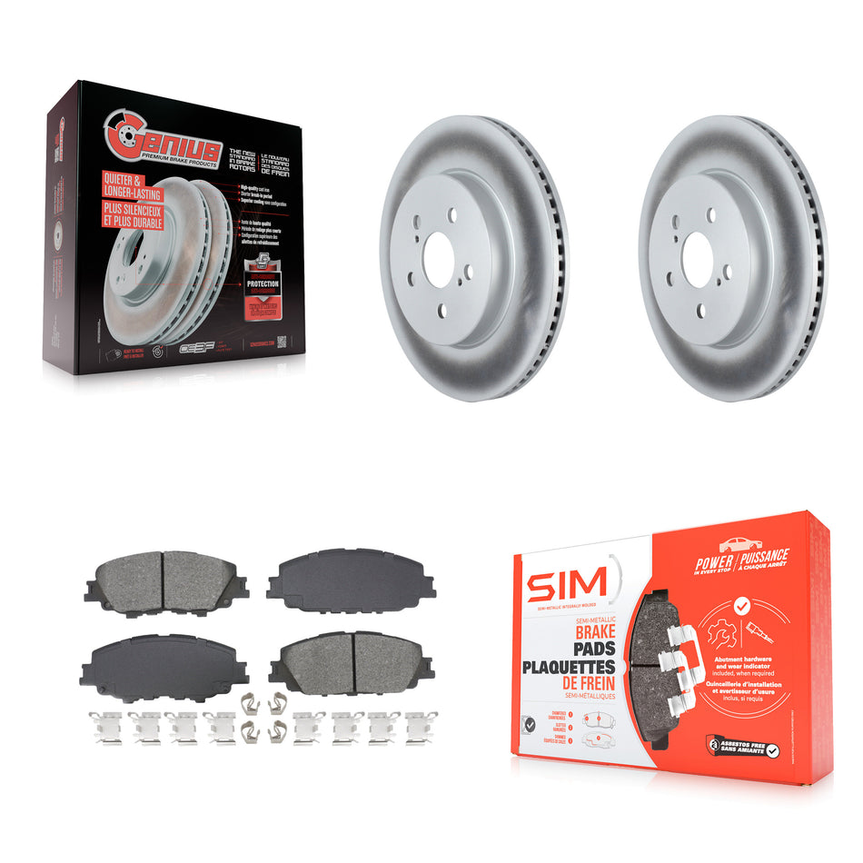 Front Coated Disc Brake Rotors And Semi-Metallic Pads Kit For Toyota Corolla Prius Prime KGS-102649