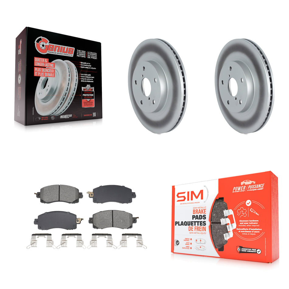 Front Coated Disc Brake Rotors And Semi-Metallic Pads Kit For Subaru Forester KGS-102653