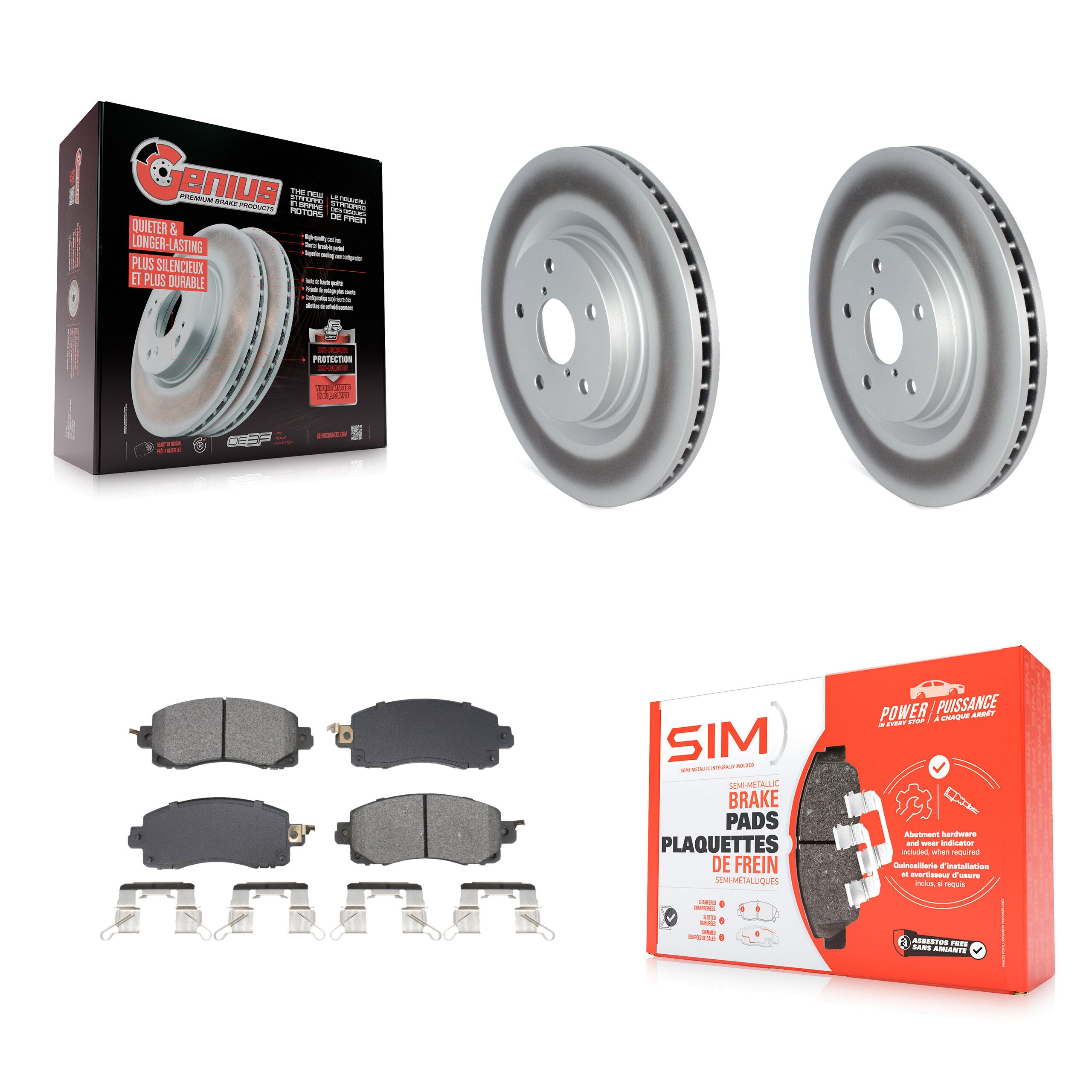 Front Coated Brake Rotors Semi-Metallic Pad Kit For Subaru Forester Outback Crosstrek WRX KGS-102654