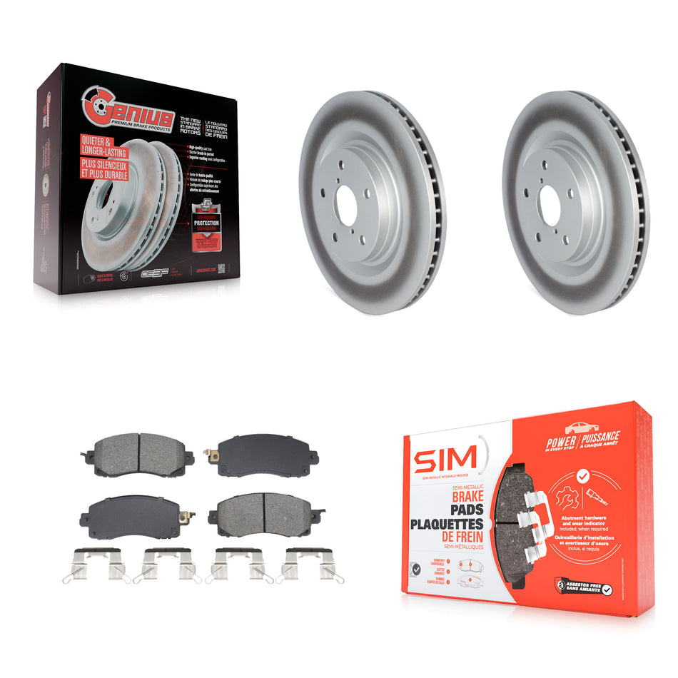 Front Coated Brake Rotors Semi-Metallic Pad Kit For Subaru Forester Outback Crosstrek WRX KGS-102654