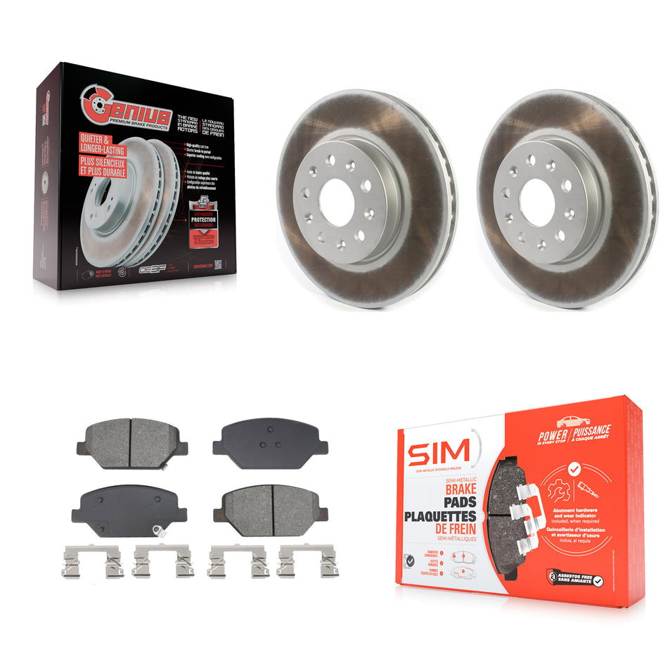 Front Coat Brake Rotor Semi-Metallic Pad Kit For Chevrolet Camaro Without Brembo Calipers KGS-102656