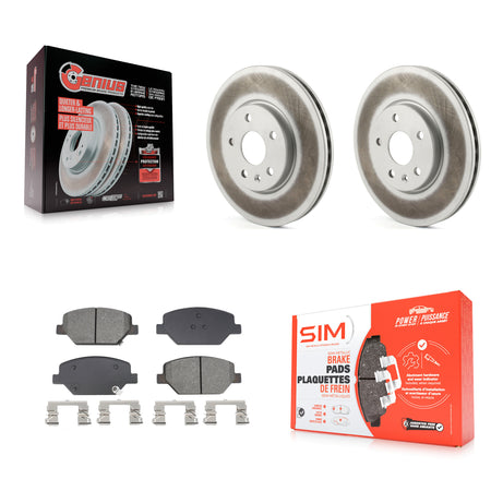 Front Coated Disc Brake Rotors Semi-Metallic Pad Kit For 2019 Buick Envision Cadillac XT4 KGS-102659