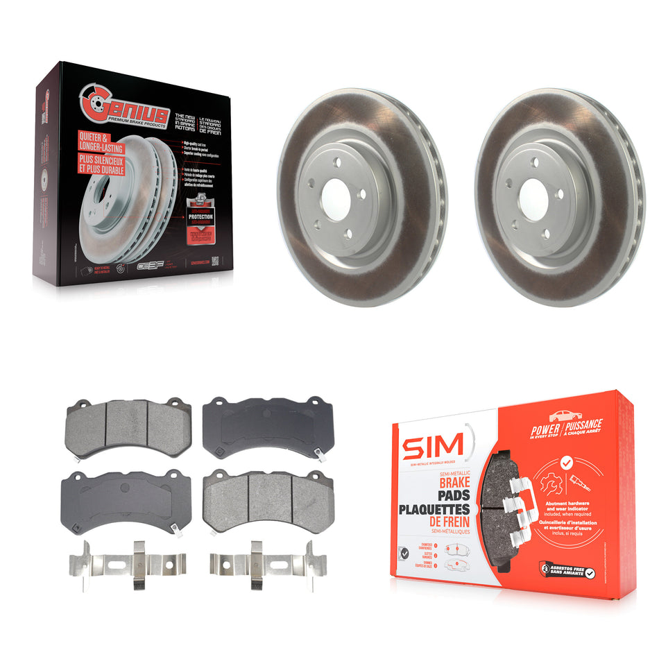 Front Coated Disc Brake Rotor Semi-Metallic Pad Kit For Jeep Grand Cherokee Dodge Durango KGS-102663