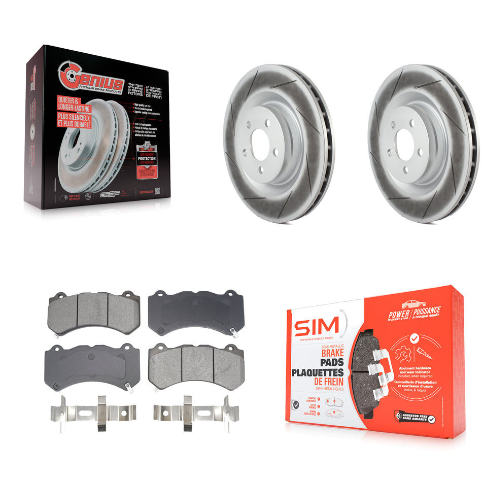 Front Coated Disc Brake Rotors And Semi-Metallic Pads Kit For Dodge Challenger Charger KGS-102665