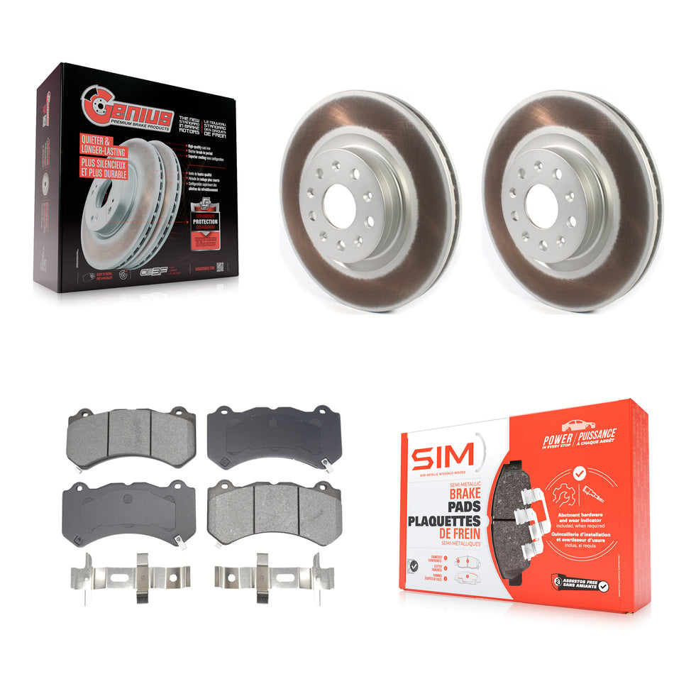 Front Coated Disc Brake Rotors And Semi-Metallic Pads Kit For Cadillac CTS KGS-102667