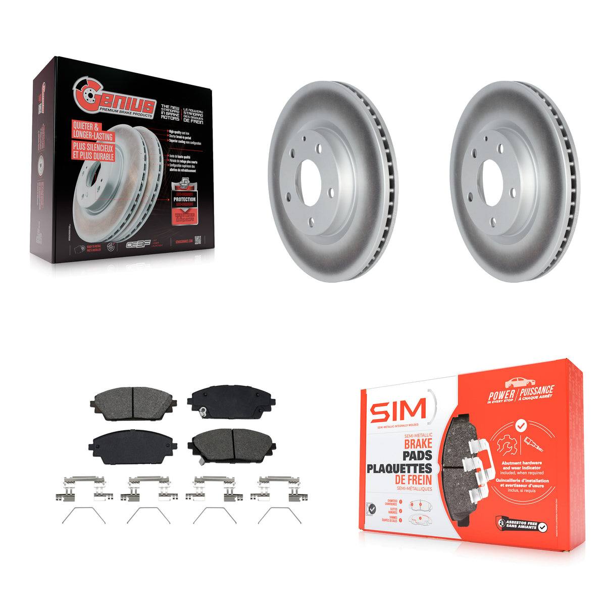 Front Coated Disc Brake Rotors And Semi-Metallic Pads Kit For 2020-2023 Mazda CX-30 KGS-102672